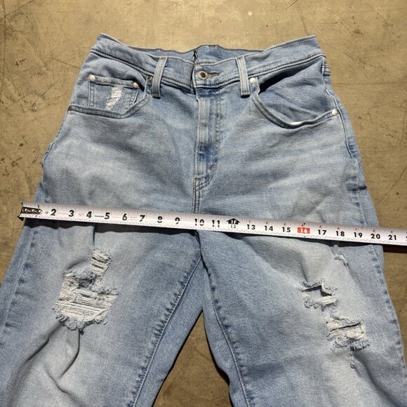 Levis Silver Tab Mom Jeans Womens 31x27 Blue Denim High Rise Medium Wash - Picture 4 of 12